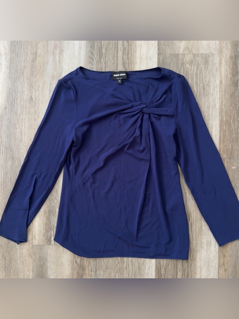 NEW Giorgio Armani Royal Blue Twist Front Blouse 38